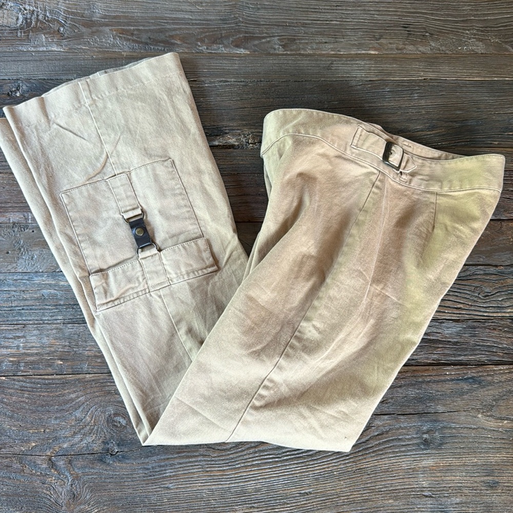 Tommy Hilfiger vintage 90’s kick crop‎ belted khaki pants EVC size 16 (teen) 28”